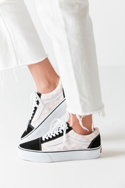 platform checkerboard vans old skool