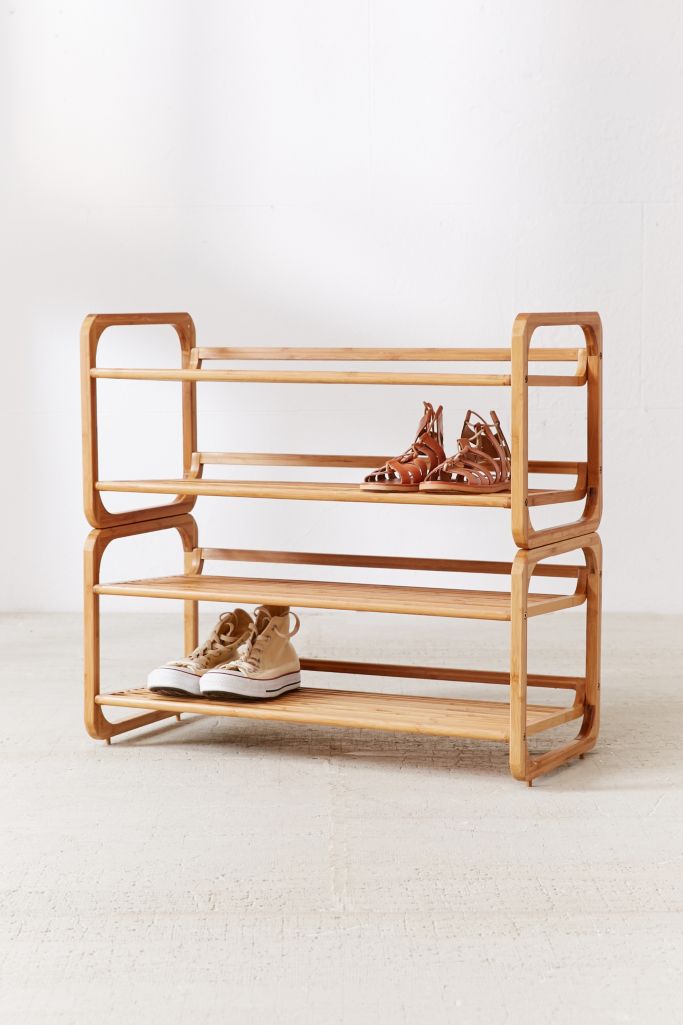 Stackable Bamboo Shoe Rack Urban Outfitters