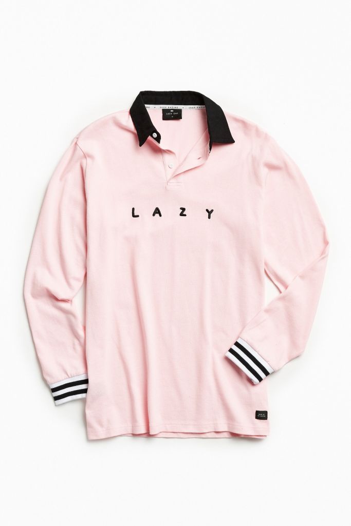 Lazy Oaf Pink Rugby Shirt Urban Outfitters