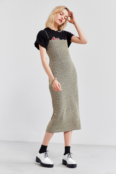 straight neck midi dress