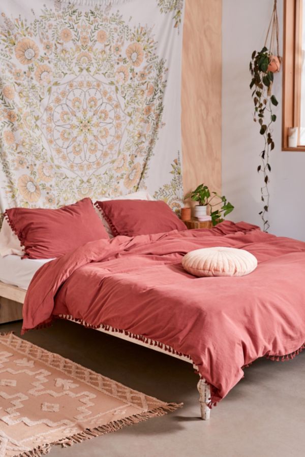 Washed Cotton Tassel Duvet Cover Urban Outfitters Canada