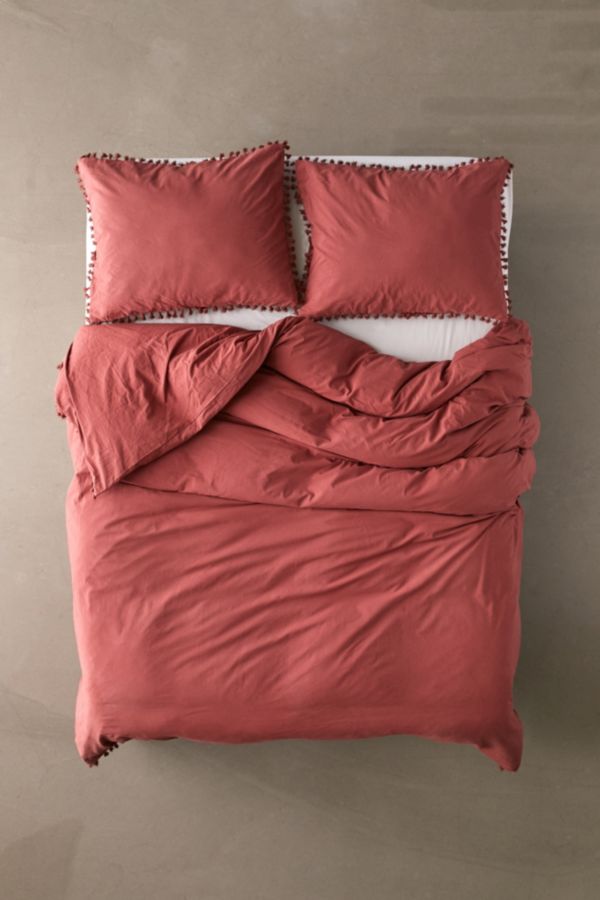 Washed Cotton Tassel Duvet Cover Urban Outfitters