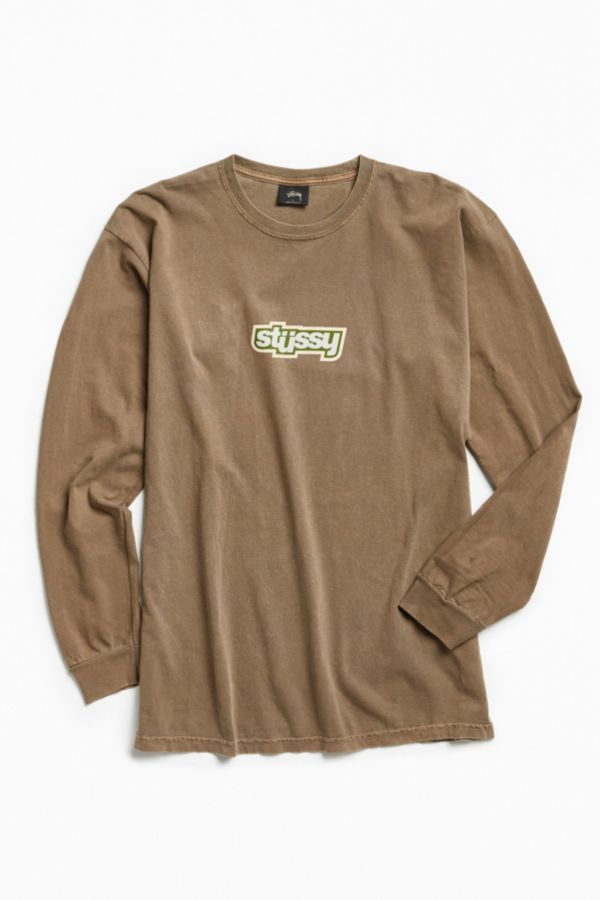 Stussy Drop U Pigment Dyed Long Sleeve Tee Urban Outfitters