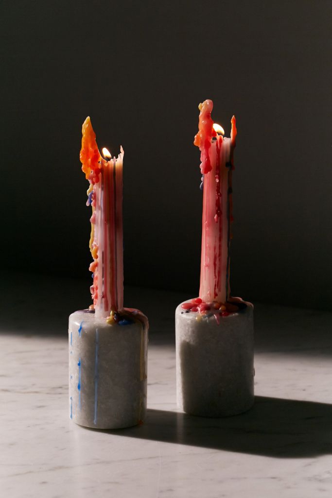 Color Drip Taper Candle Set Urban Outfitters