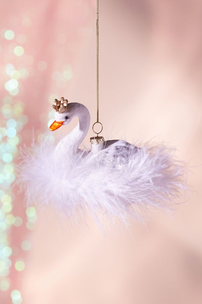 Feathered Swan Christmas Ornament Urban Outfitters