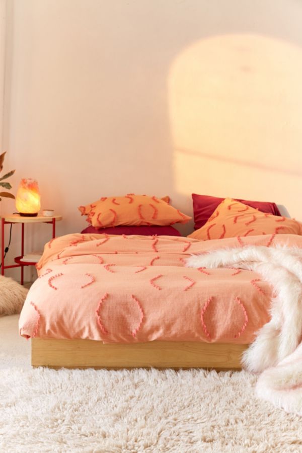 Jacquard Circles Peach Duvet Cover Urban Outfitters