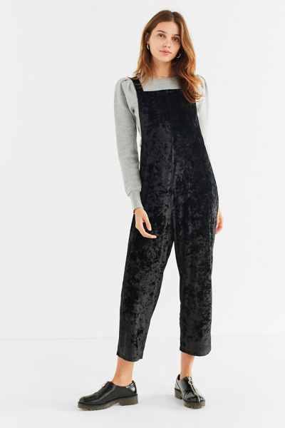 crushed velvet overalls