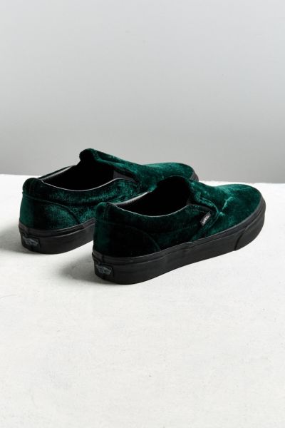vans classic slip on green velvet sneaker