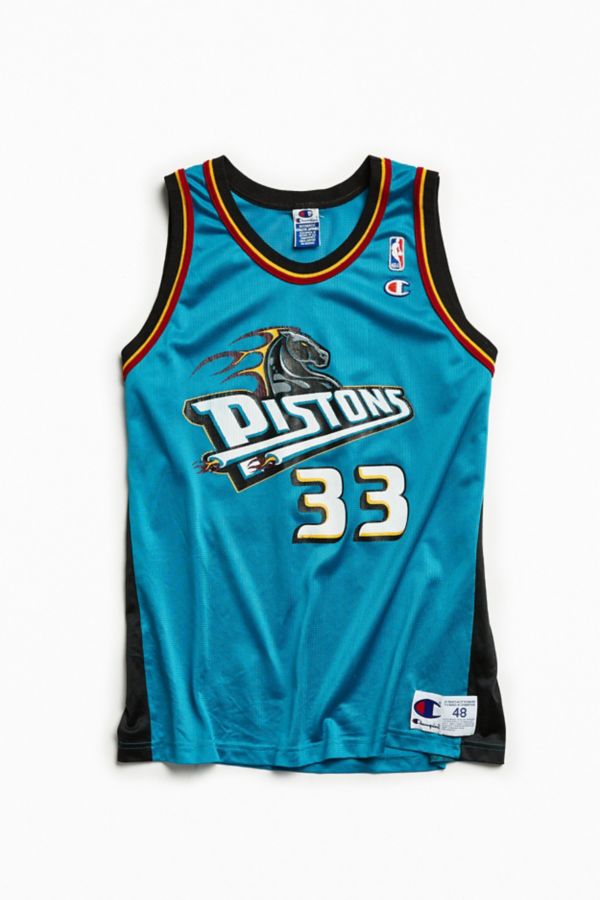 Vintage Detroit Pistons Grant Hill Teal Basketball Jersey Urban