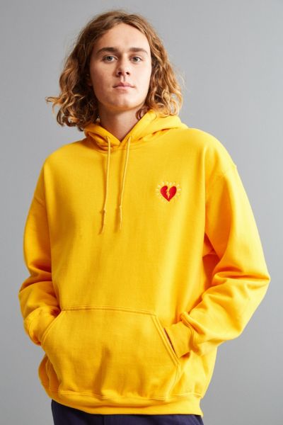 broken heart embroidered mens hoodie