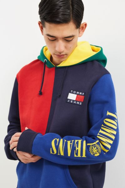 tommy hilfiger uo exclusive colorblock hoodie sweatshirt