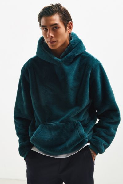 green fuzzy hoodie