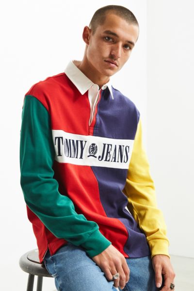 tommy hilfiger 90s colorblock rugby shirt