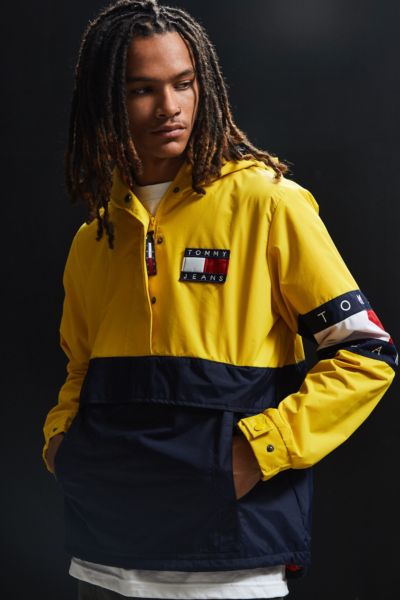 tommy hilfiger yellow pullover jacket
