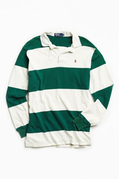 green and white striped ralph lauren shirt