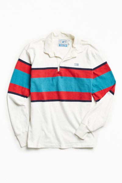 Vintage Lands’ End White Multi Stripe Rugby Shirt | Urban Outfitters