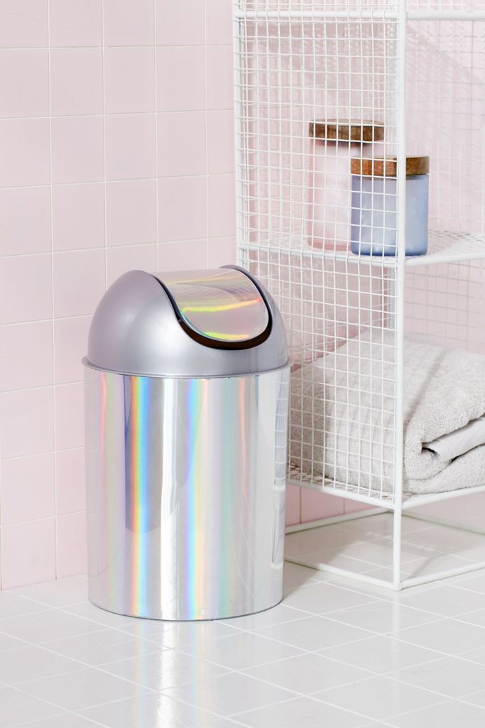 Mezzo Mini Holographic Trash Can | Urban Outfitters