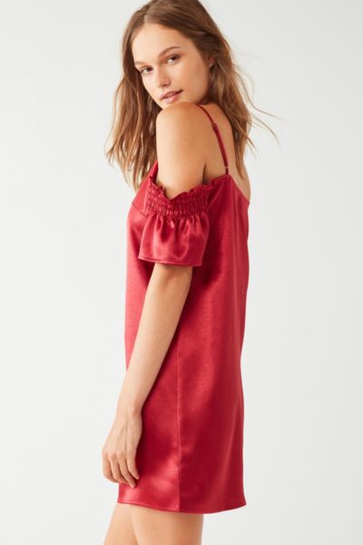 urban outfitters red satin dress