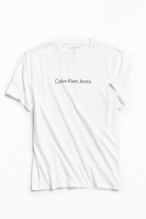 Calvin Klein Text Micro Logo Tee | Urban Outfitters