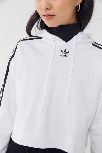 adidas originals three stripes womens crop hoodie
