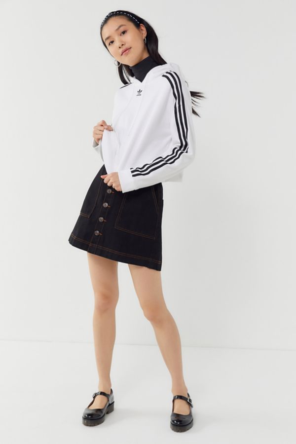 adidas Originals Adicolor 3-Stripes Cropped Hoodie Sweatshirt | Urban ...