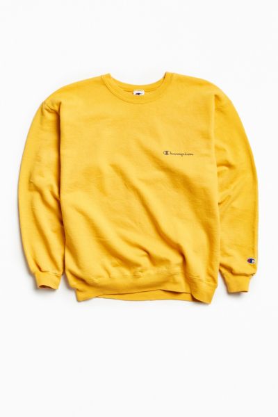 champion gold crewneck sweatshirt