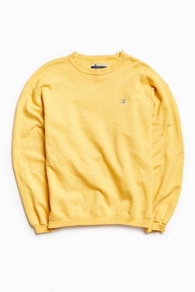 yellow crew neck champion sweatshirt