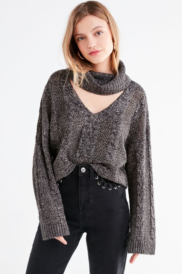 UO Cable Knit Cut-Out Sweater | Urban Outfitters Canada