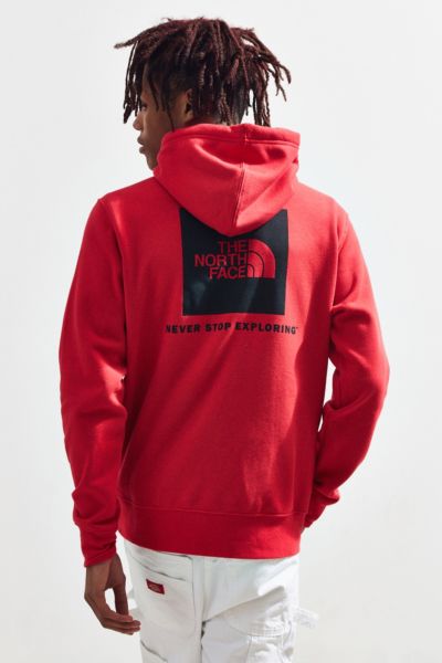 north face red box logo hoodie