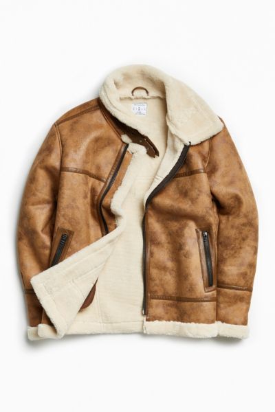 UO Shearling B-3 Bomber Jacket | Urban Outfitters