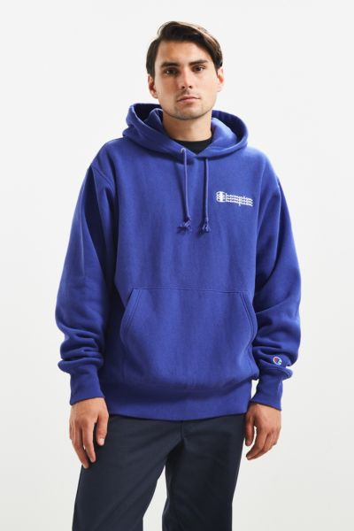 champion script hoodie blue