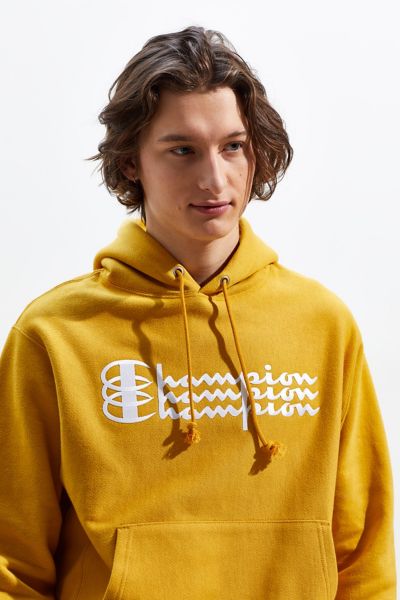 champion uo exclusive triple script reverse weave hoodie sweatshirt