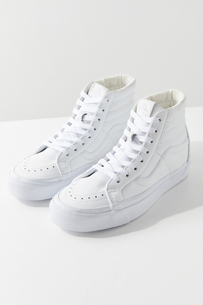 vans sk8 hi reissue white leather