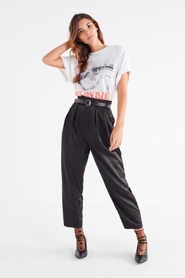 UO Hailey Pleated Satin Pant | Urban Outfitters