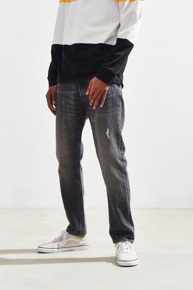 Calvin Klein Grey Destructed Tapered Straight Jean | Urban Outfitters
