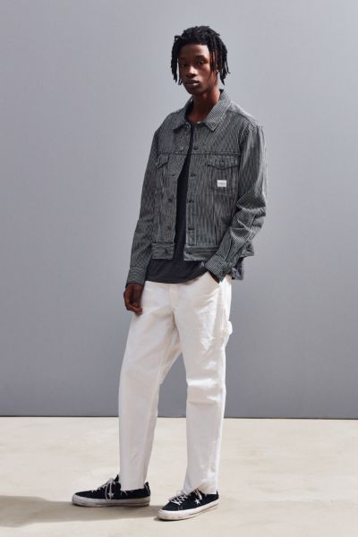 calvin klein archive stripe denim trucker jacket