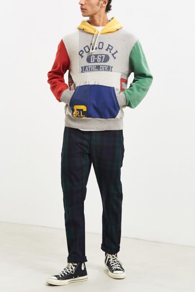 polo patchwork hoodie