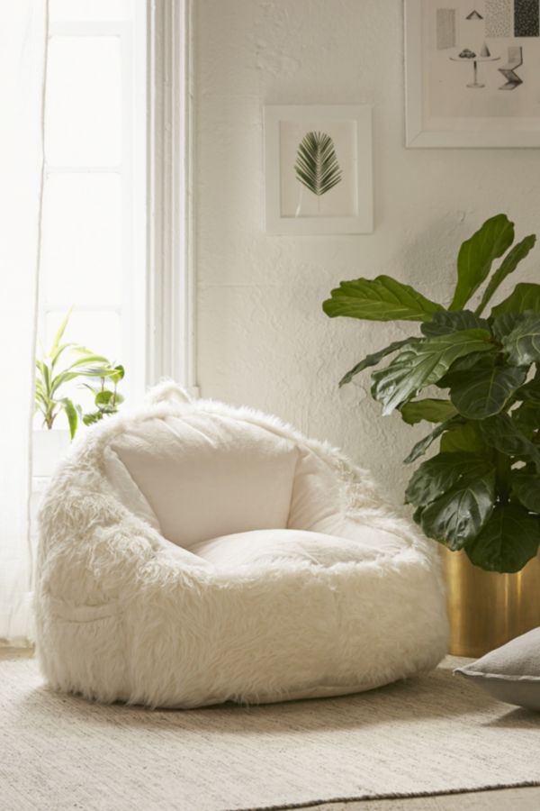 Faux Fur Electronics Storage Bean Bag Chair Urban Outfitters