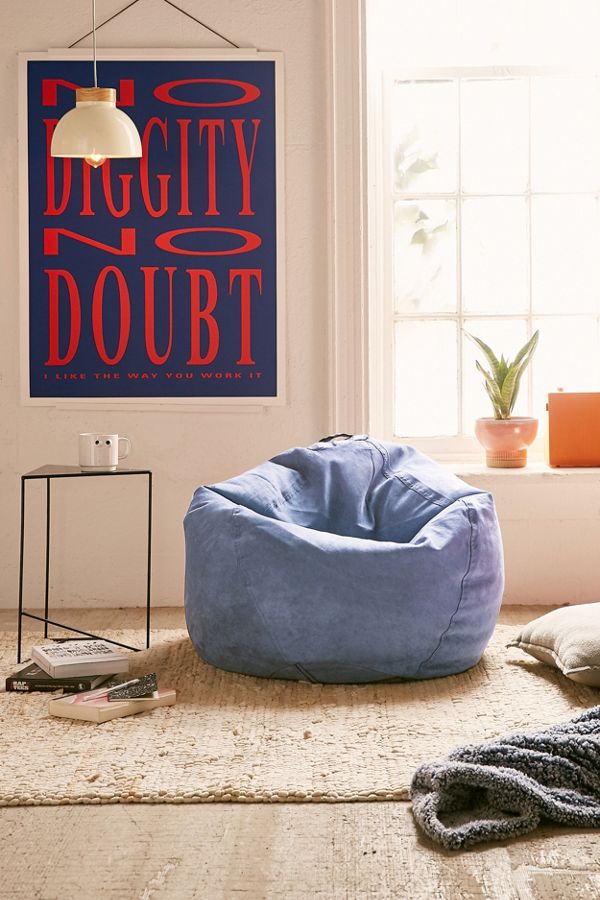 Slide View: 1: Large Microsuede Bean Bag Chair