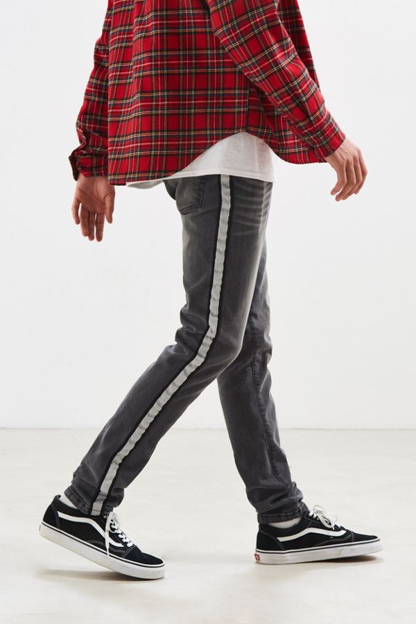 BDG Grey Wash Side Tape Skinny Jean Urban Outfitters