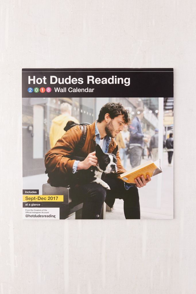 2018 Hot Dudes Reading 12Month Wall Calendar Urban Outfitters