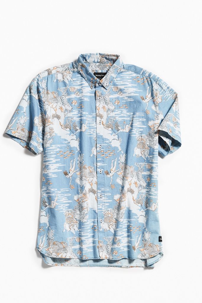 Barney Cools Holiday Short Sleeve Button-Down Shirt | Urban Outfitters