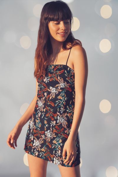 urban outfitters black floral dress