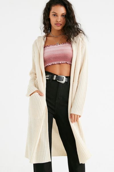 hooded maxi cardigan