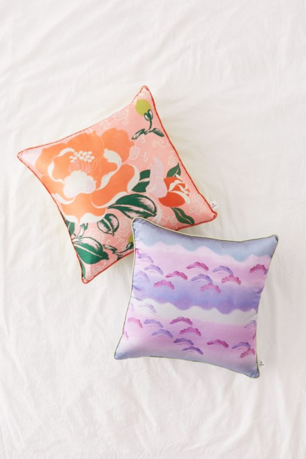 Reversible Print Satin Throw Pillow Urban Outfitters