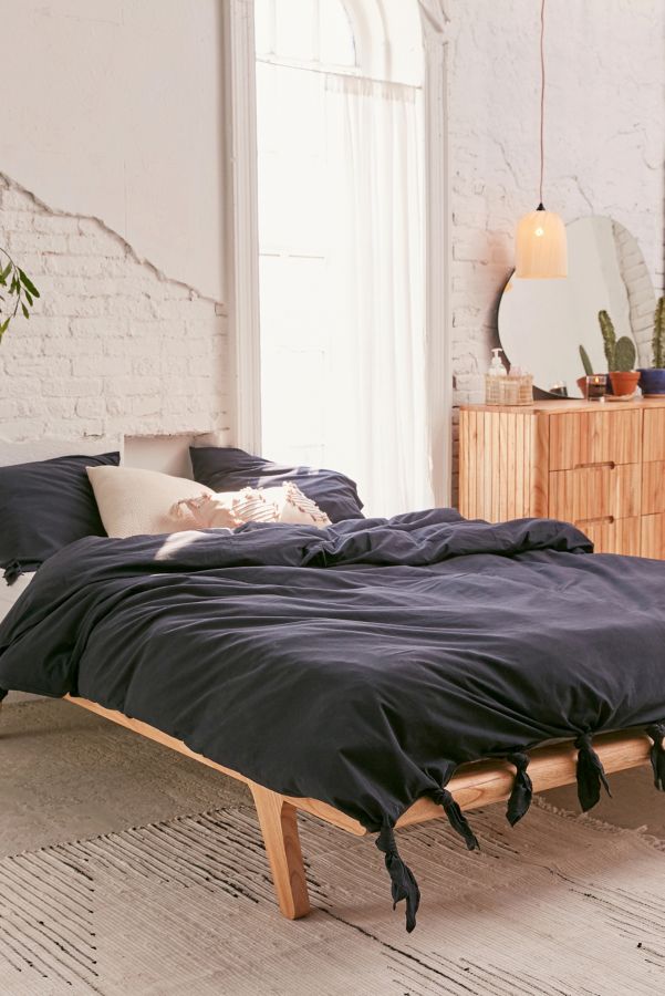 Knotted Washed Cotton Duvet Cover Urban Outfitters Canada