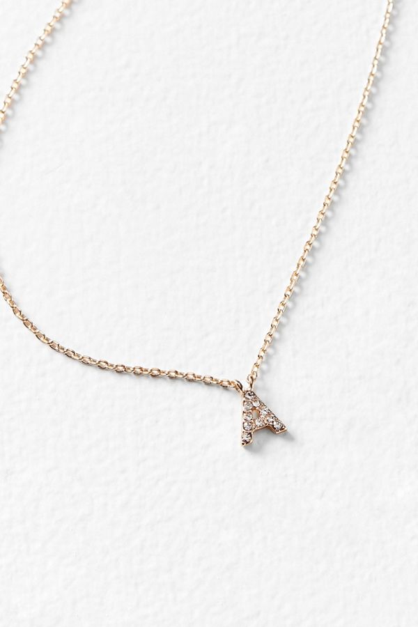 Rhinestone Initial Necklace Urban Outfitters