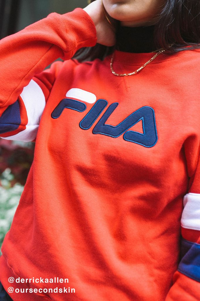 fila repeat back logo crew sweatshirt