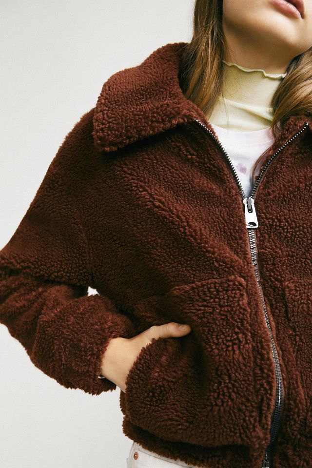 UO Cropped Teddy Jacket | Urban Outfitters