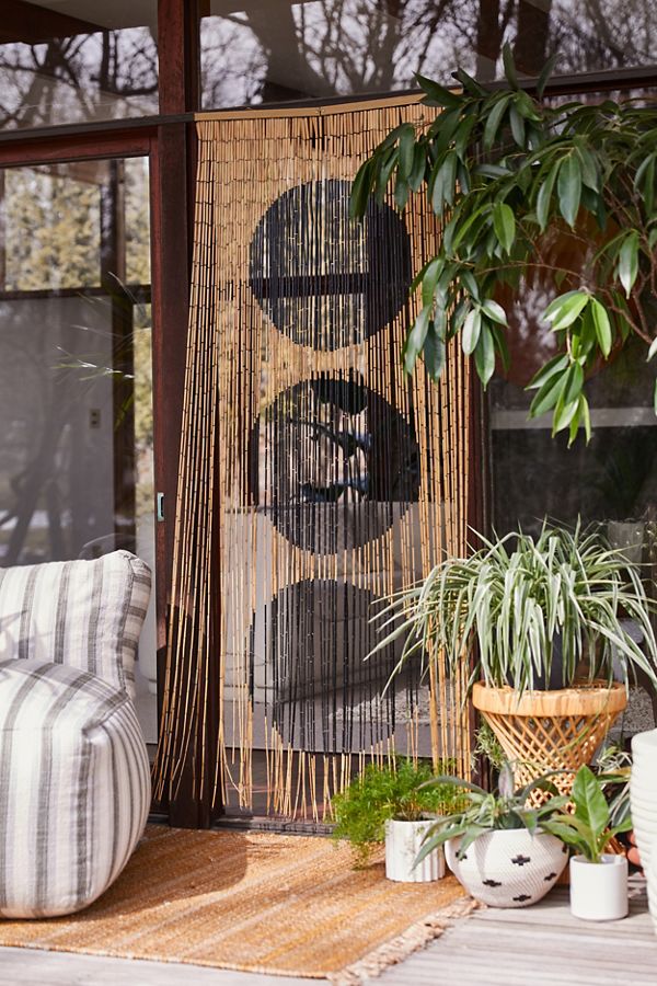 Big Dot Bamboo Beaded Curtain Urban Outfitters